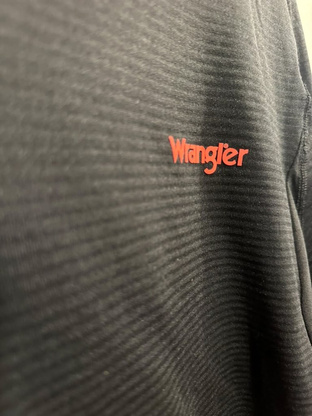 Wrangler Men's Long Sleeve Shirt - Black - Embroidered Logo